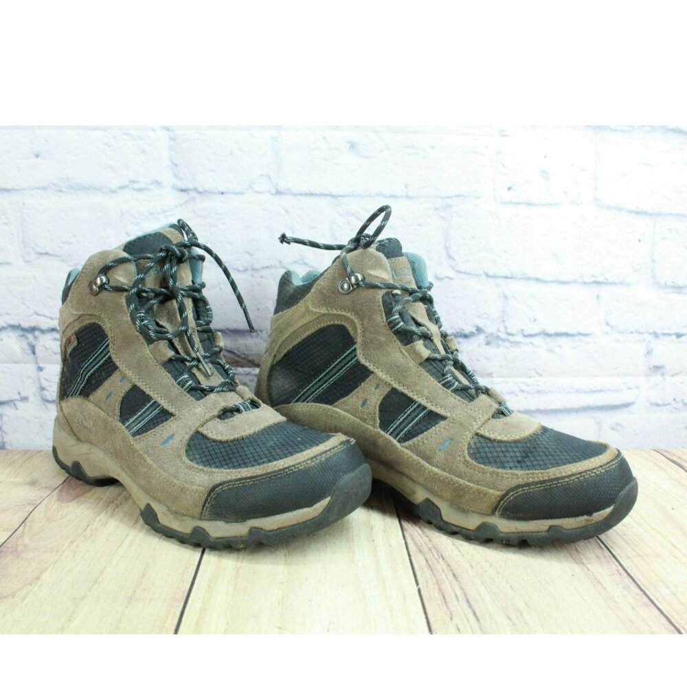 LL Bean Model 4 Brown Suede Lace Up Waterproof Trail Hiking Boots Size 11 Wide - Picture 3 of 10